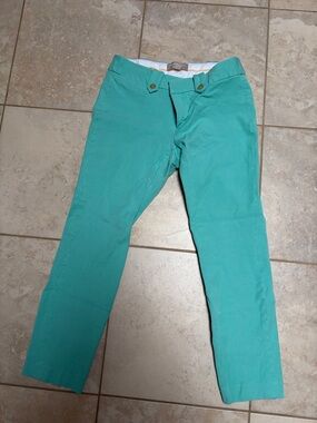 EUC Banana Republic Women's Aqua Blue Cropped Ankle Pants size 4